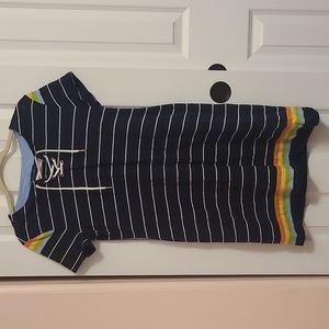 Tommy Hilfiger Dress Blue Stripe Button Front Shirt Dress Size m